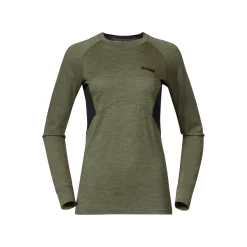 New Bergans Inner:Pure W Long Sleeve - Olive Green