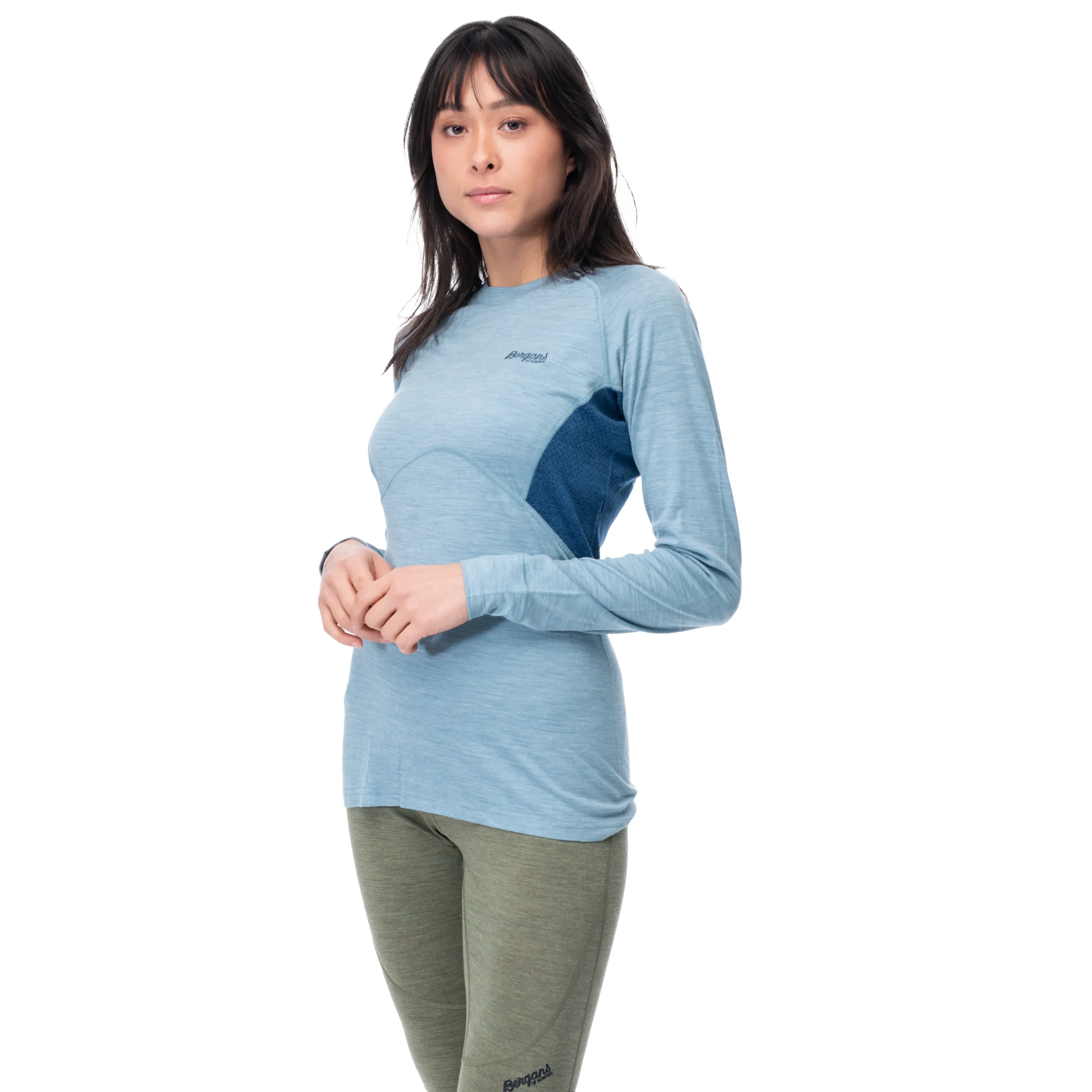 Cheap Bergans Inner:Pure W Long Sleeve - Smoke Blue