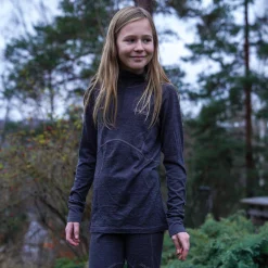 Fashion Bergans Inner:Pure Youth Half Zip - Solid Dark Grey
