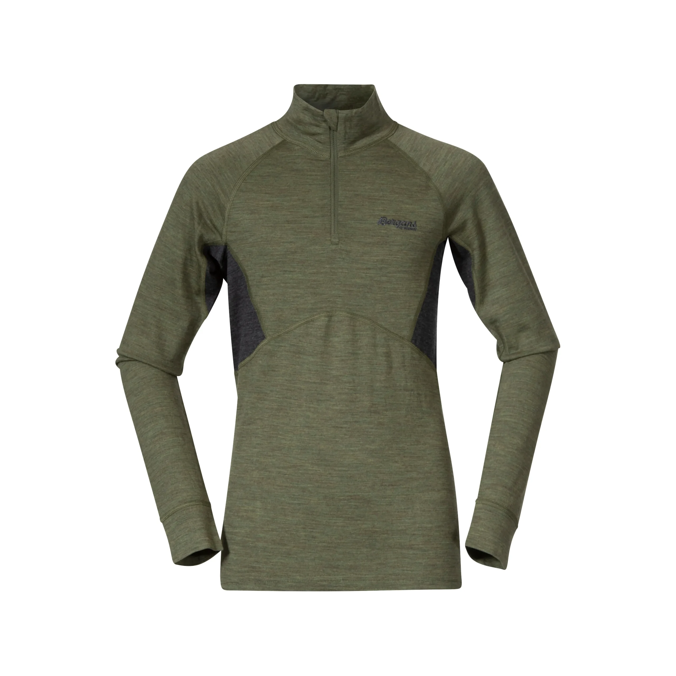 Cheap Bergans Inner:Pure Youth Half Zip - Olive Green
