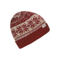 Store Bergans Jacquard Beanie - Chianti Red / Lilac Chalk