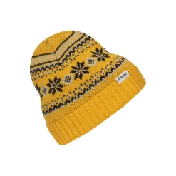 Shop Bergans Jacquard Kids Beanie - Light Golden Yellow / Black
