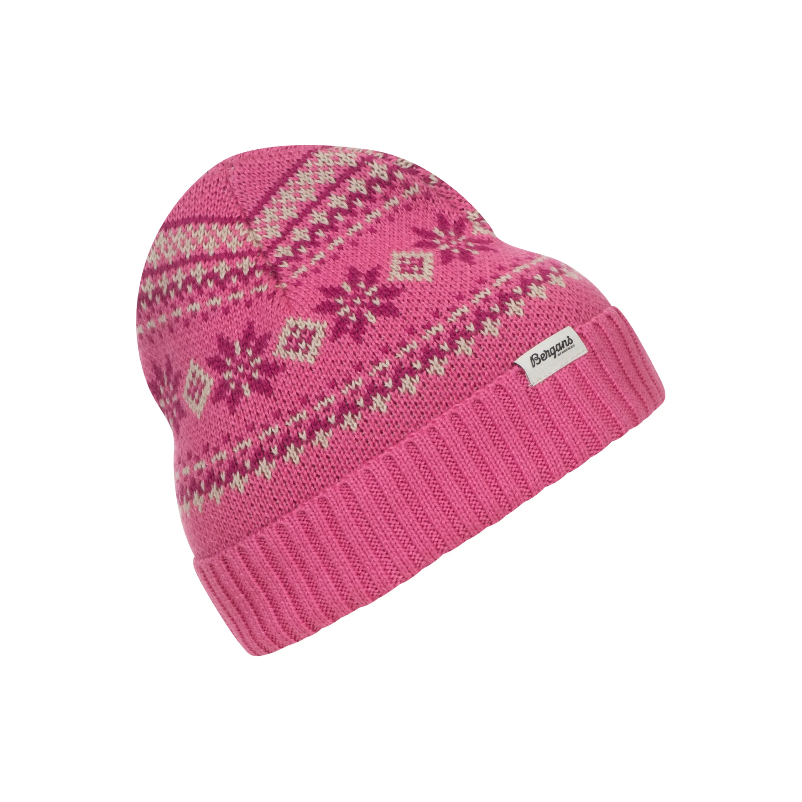 Cheap Bergans Jacquard Kids Beanie - Ibis Rose / Fandango Purple