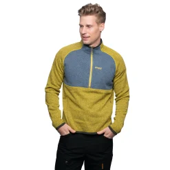 Cheap Bergans Kamphaug Knitted Half Zip - Light Olive Green / Orion Blue