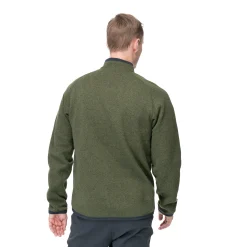 New Bergans Kamphaug Knitted Half Zip - Dark Olive Green / Light Olive Green