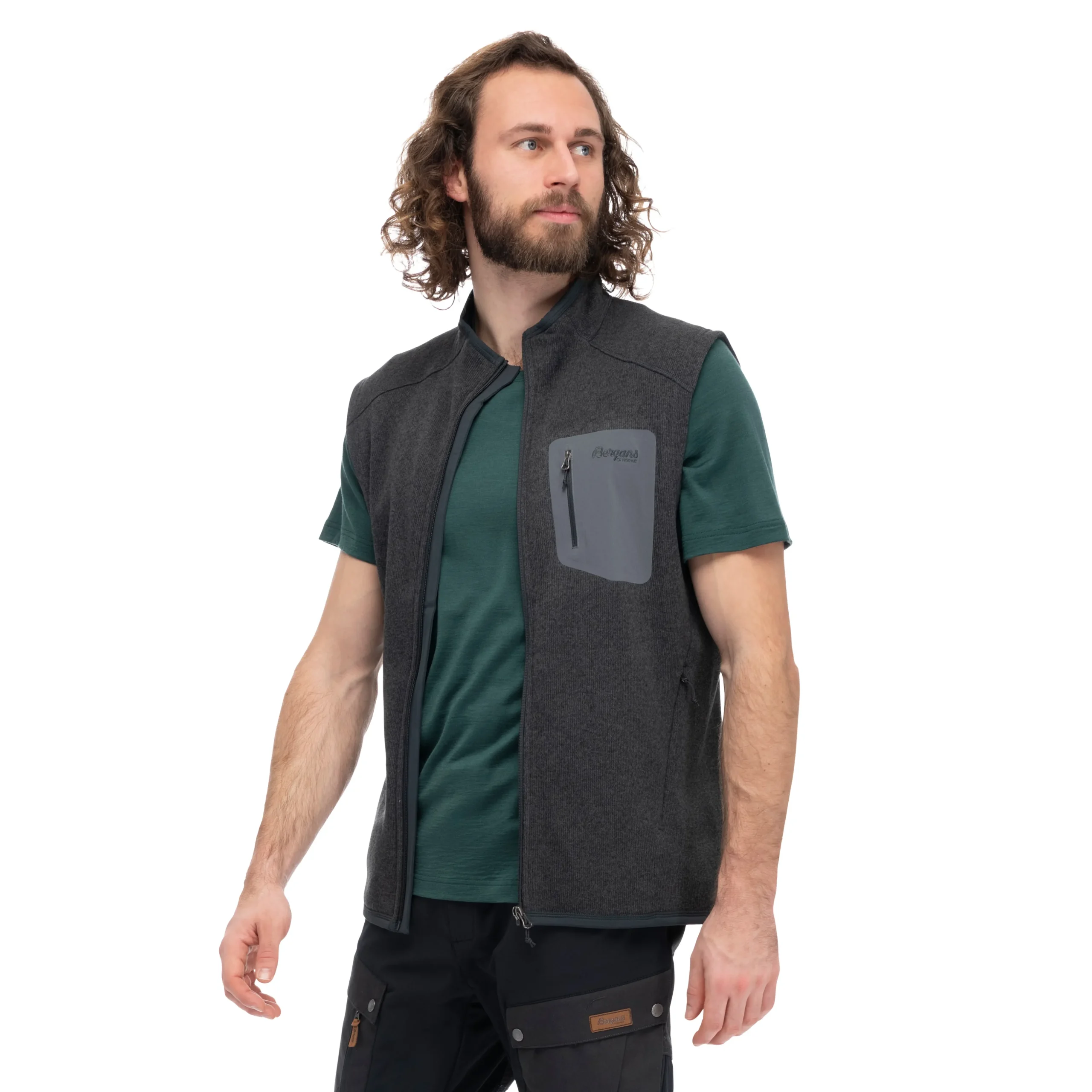 Best Sale Bergans Kamphaug Knitted Vest Men - Dark Shadow Grey