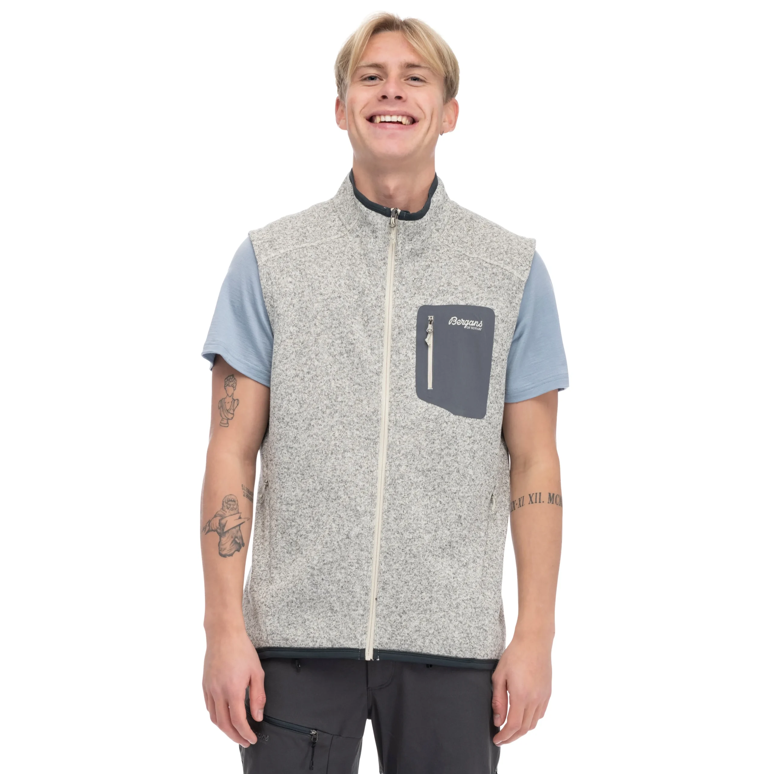 Cheap Bergans Kamphaug Knitted Vest Men - Chalk Sand