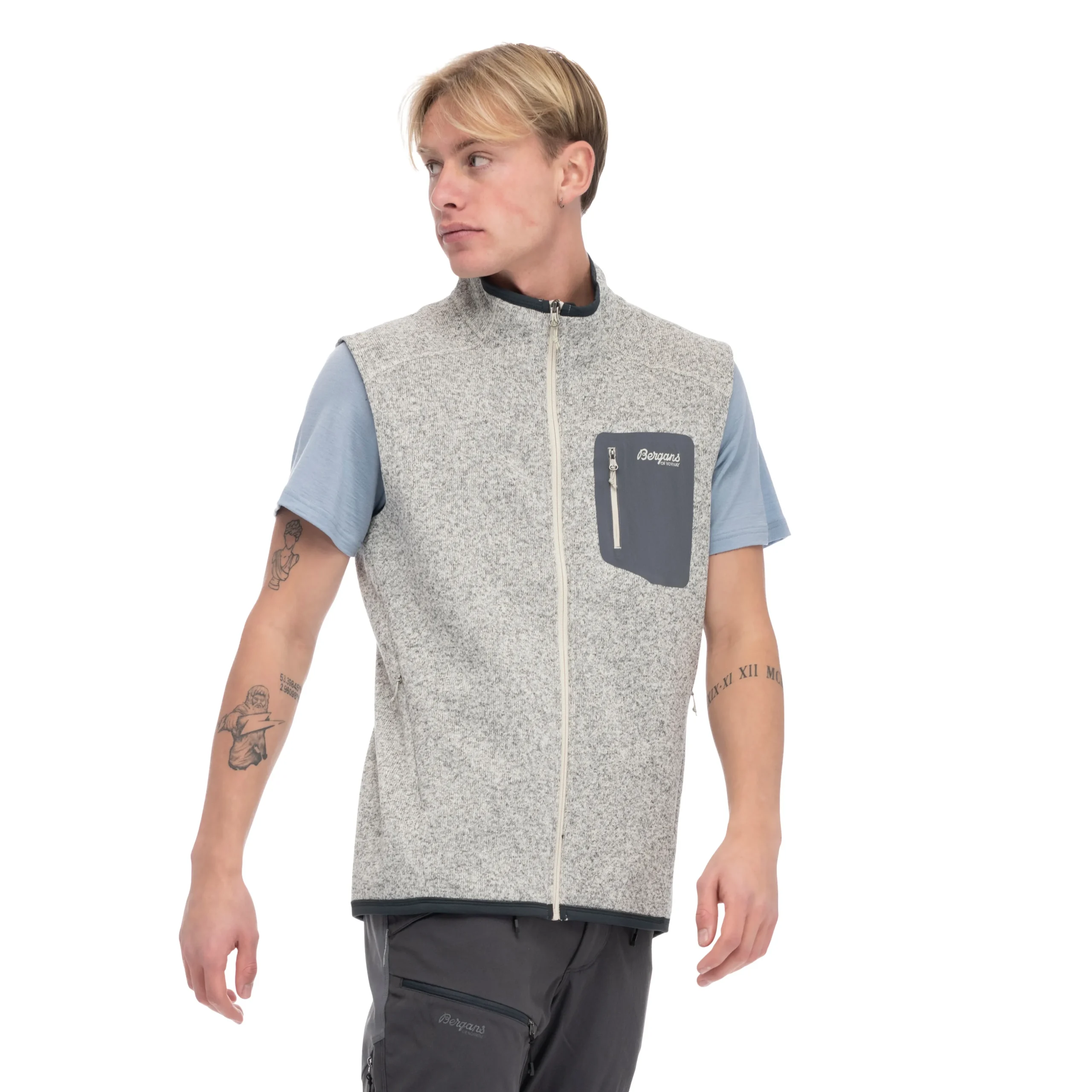 Cheap Bergans Kamphaug Knitted Vest Men - Chalk Sand