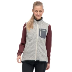 Discount Bergans Kamphaug Knitted Vest Women - Chalk Sand
