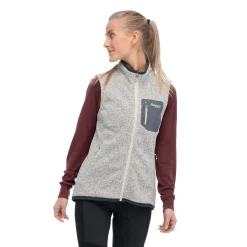 Discount Bergans Kamphaug Knitted Vest Women - Chalk Sand