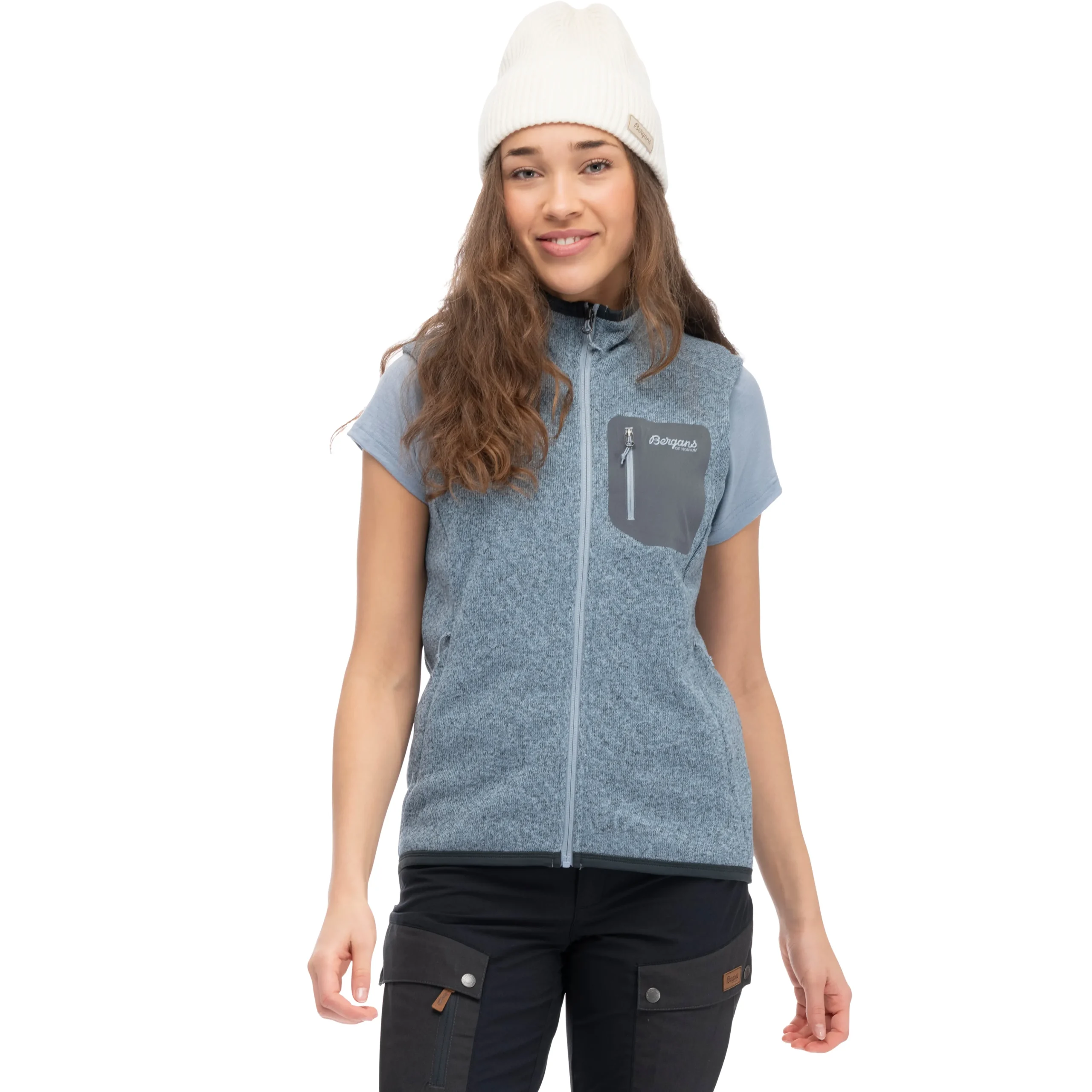 Flash Sale Bergans Kamphaug Knitted Vest Women - Husky Blue