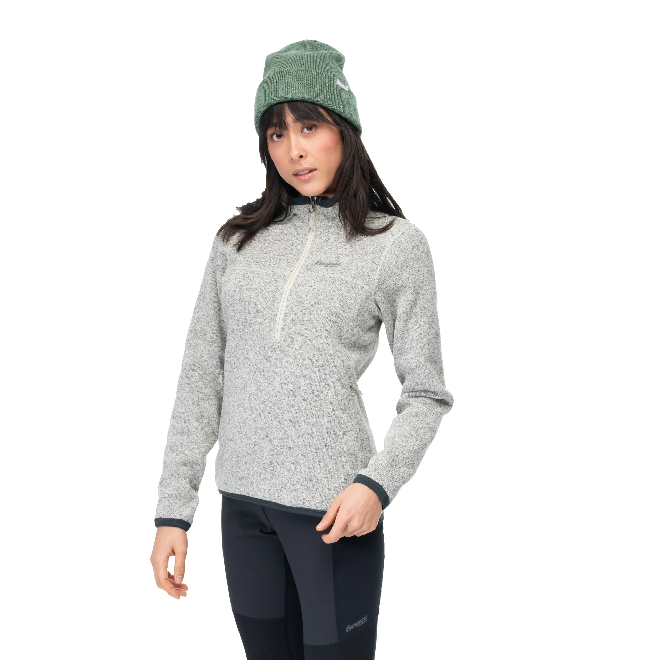 Shop Bergans Kamphaug Knitted W Half Zip - Chalk Sand