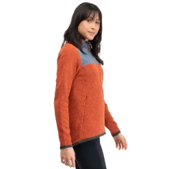 Hot Bergans Kamphaug Knitted W Half Zip - Brick / Orion Blue
