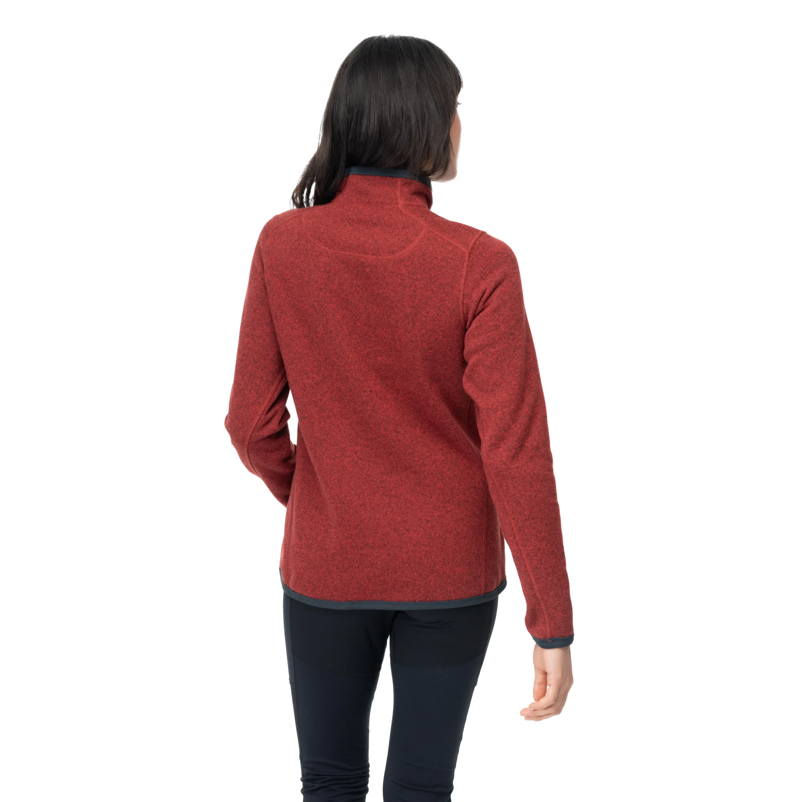 Sale Bergans Kamphaug Knitted W Half Zip - Chianti Red / Dark Olive Green