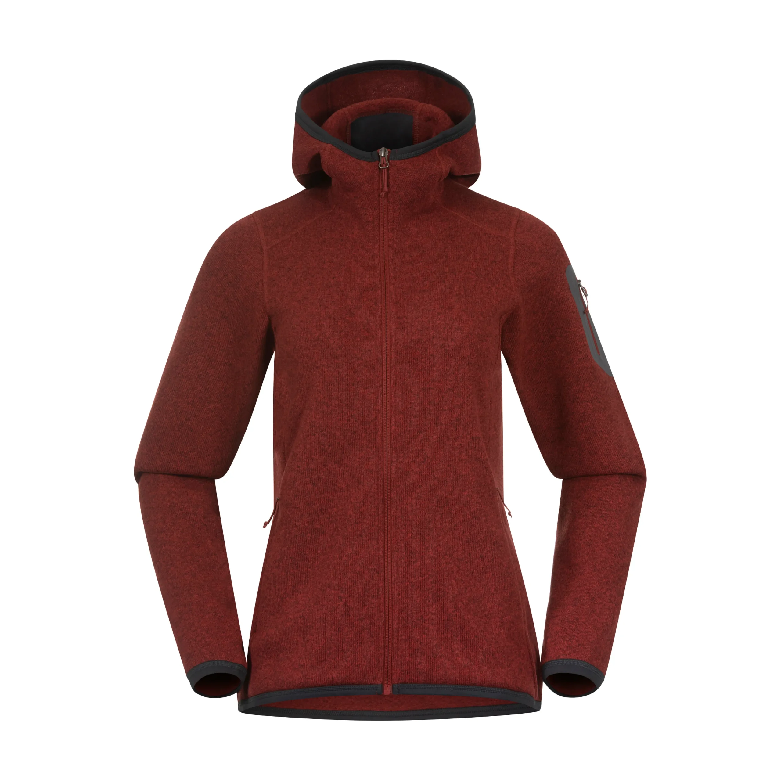 Best Bergans Kamphaug Knitted W Hoodie - Chianti Red