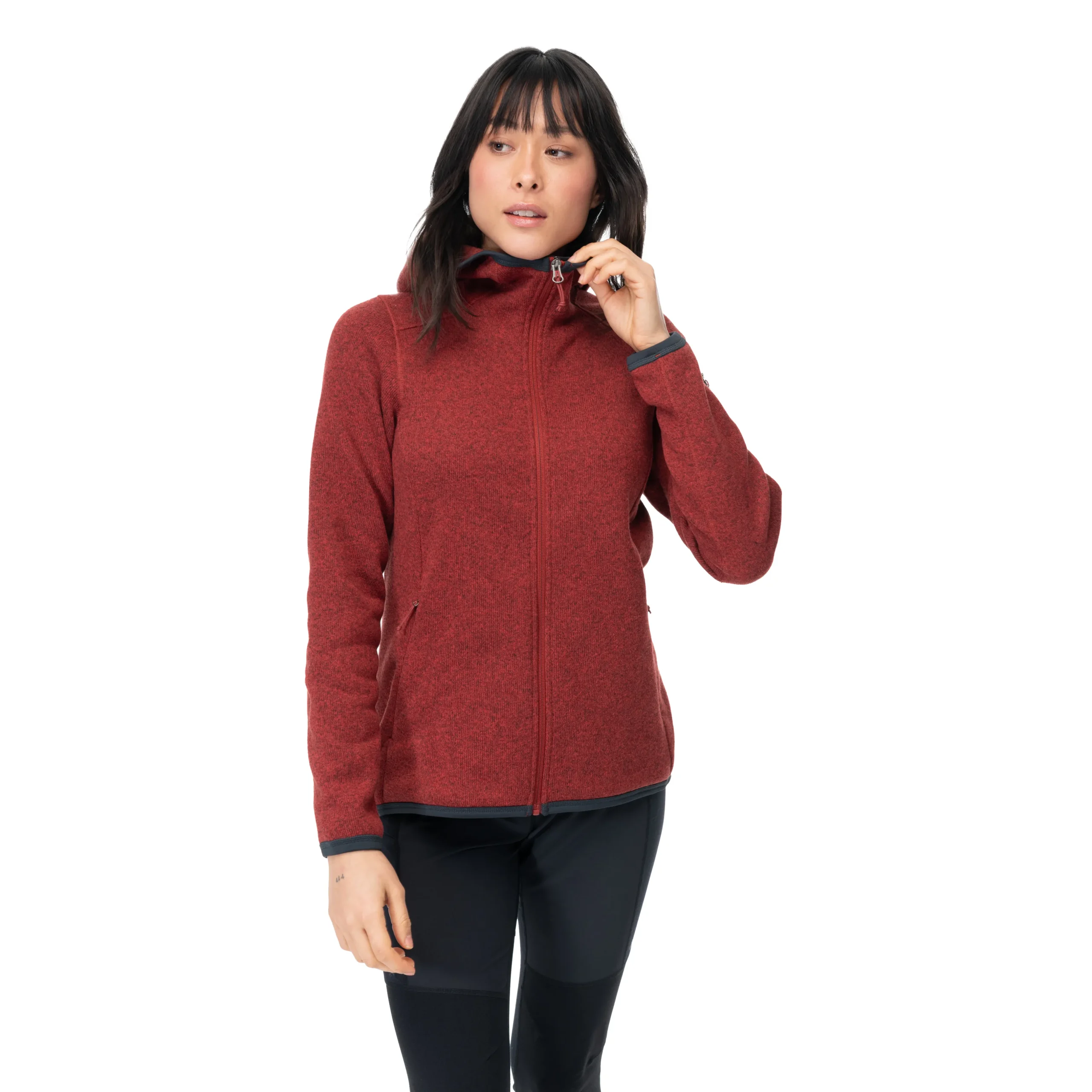 Best Bergans Kamphaug Knitted W Hoodie - Chianti Red