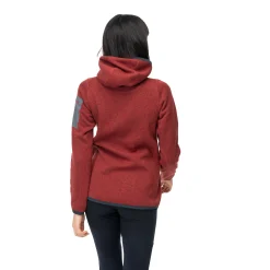 Best Bergans Kamphaug Knitted W Hoodie - Chianti Red