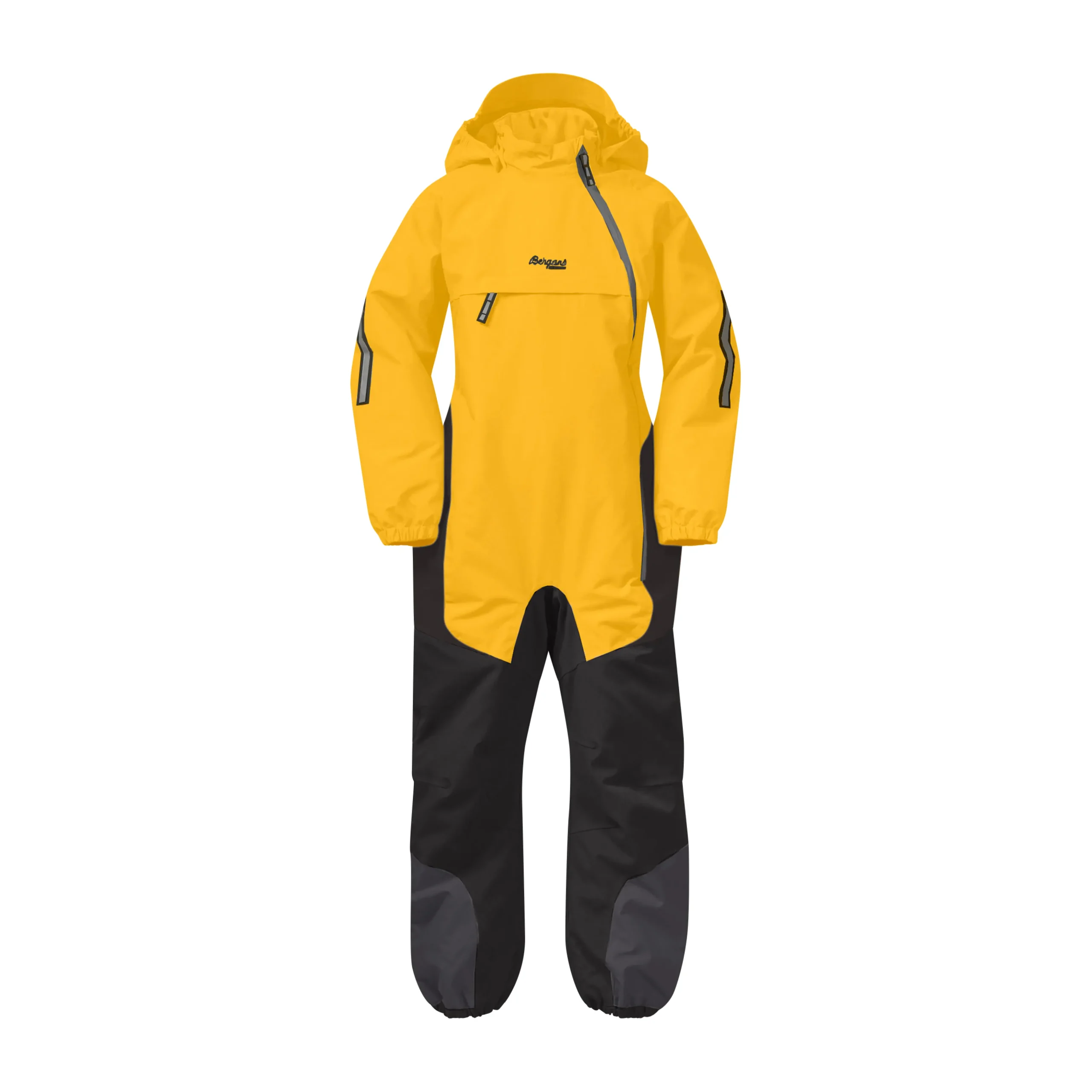 Store Bergans Lilletind Insulated Kids Coverall - Light Golden Yellow / Solid Charcoal