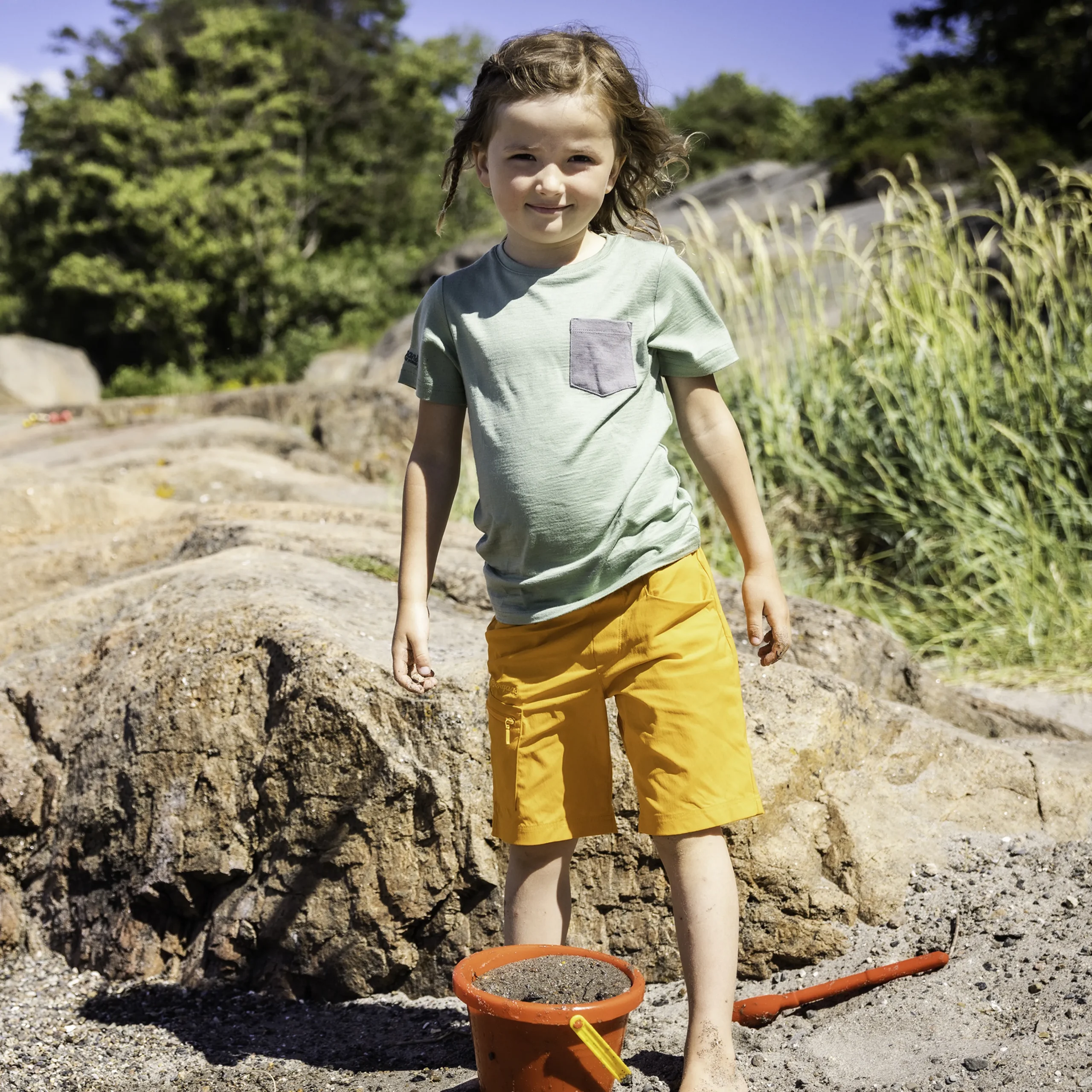 Discount Bergans Lilletind Kids Shorts - Cloudberry Yellow