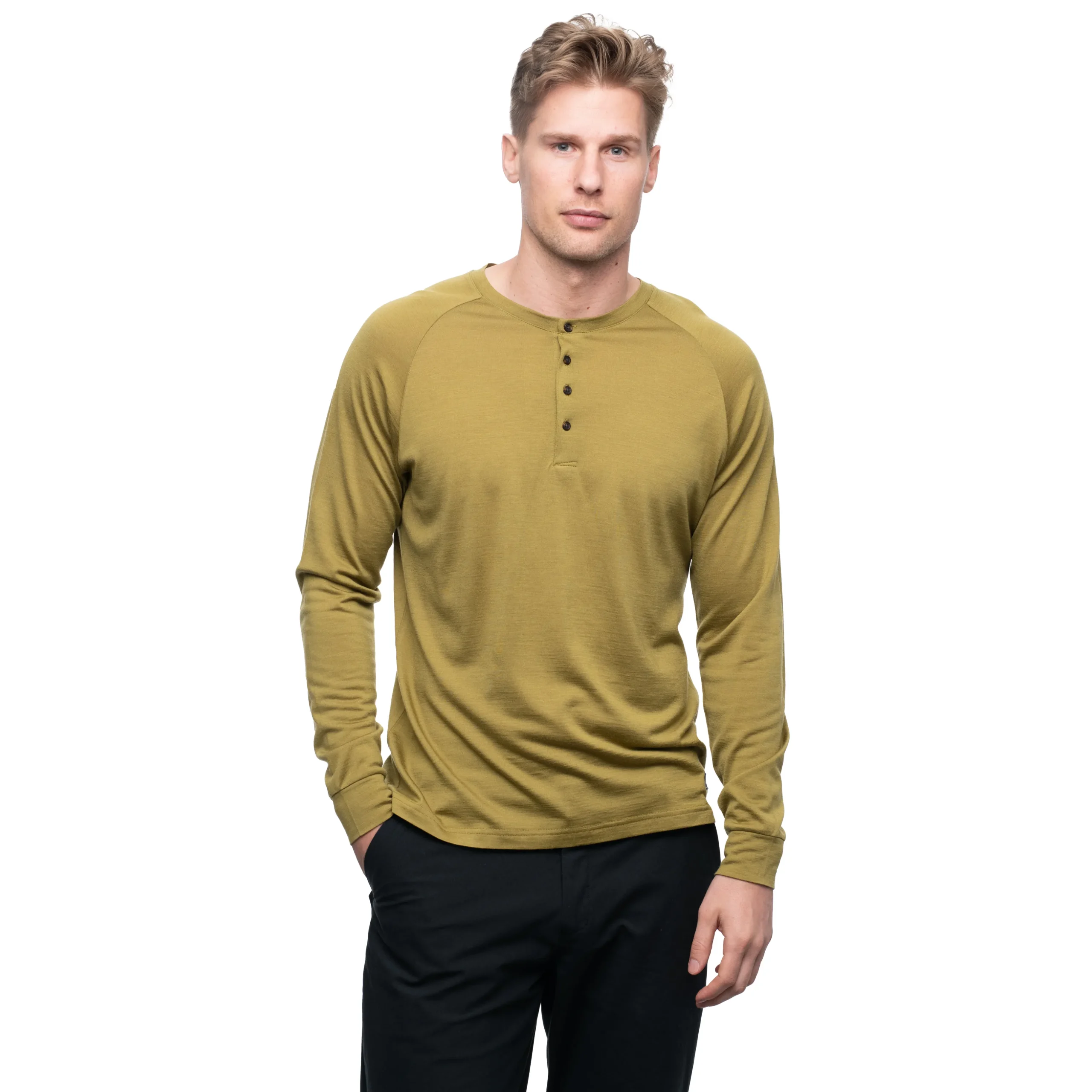 Best Sale Bergans Lysebu Wool Henley - Olive Green
