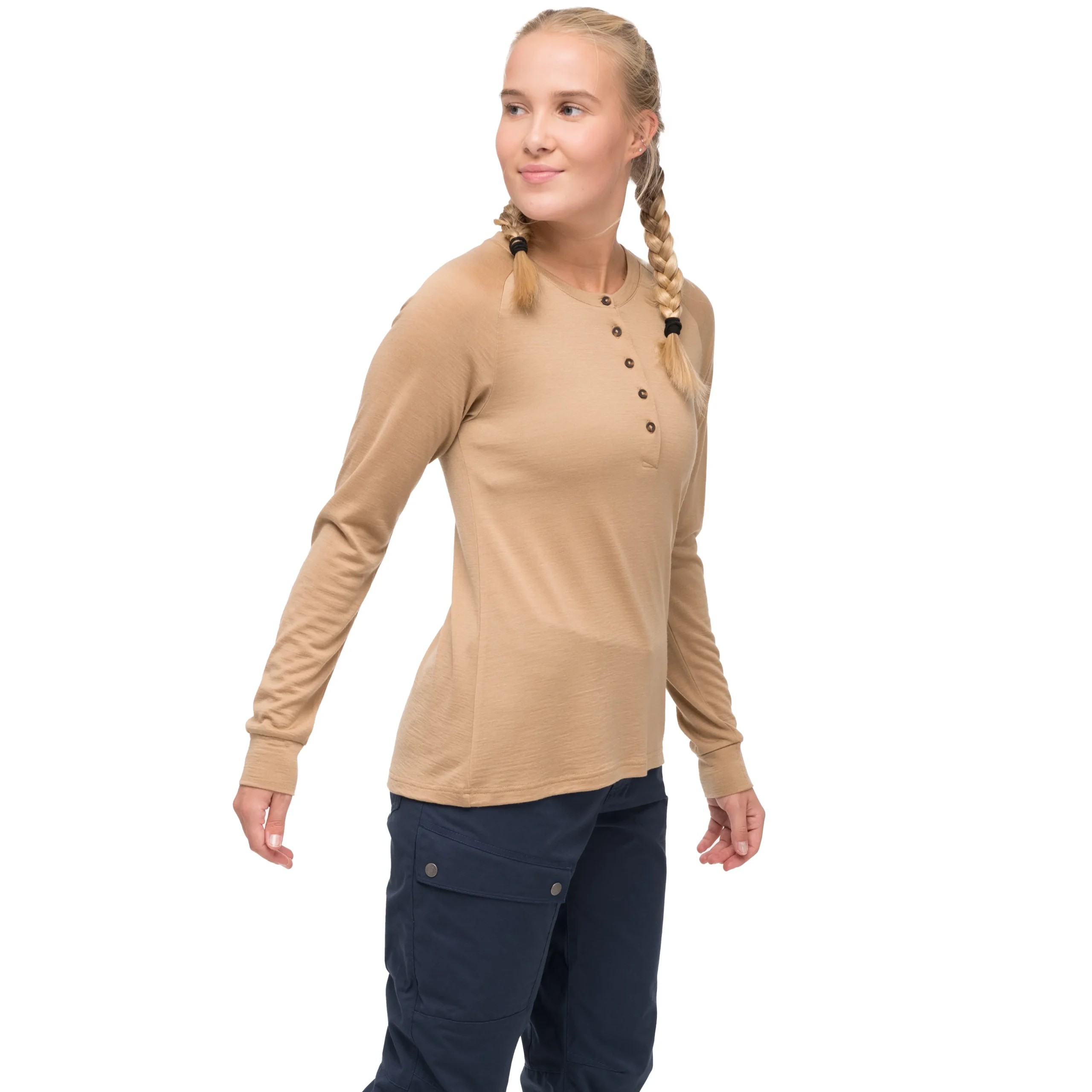 Cheap Bergans Lysebu Wool Henley Women - Warm Sand