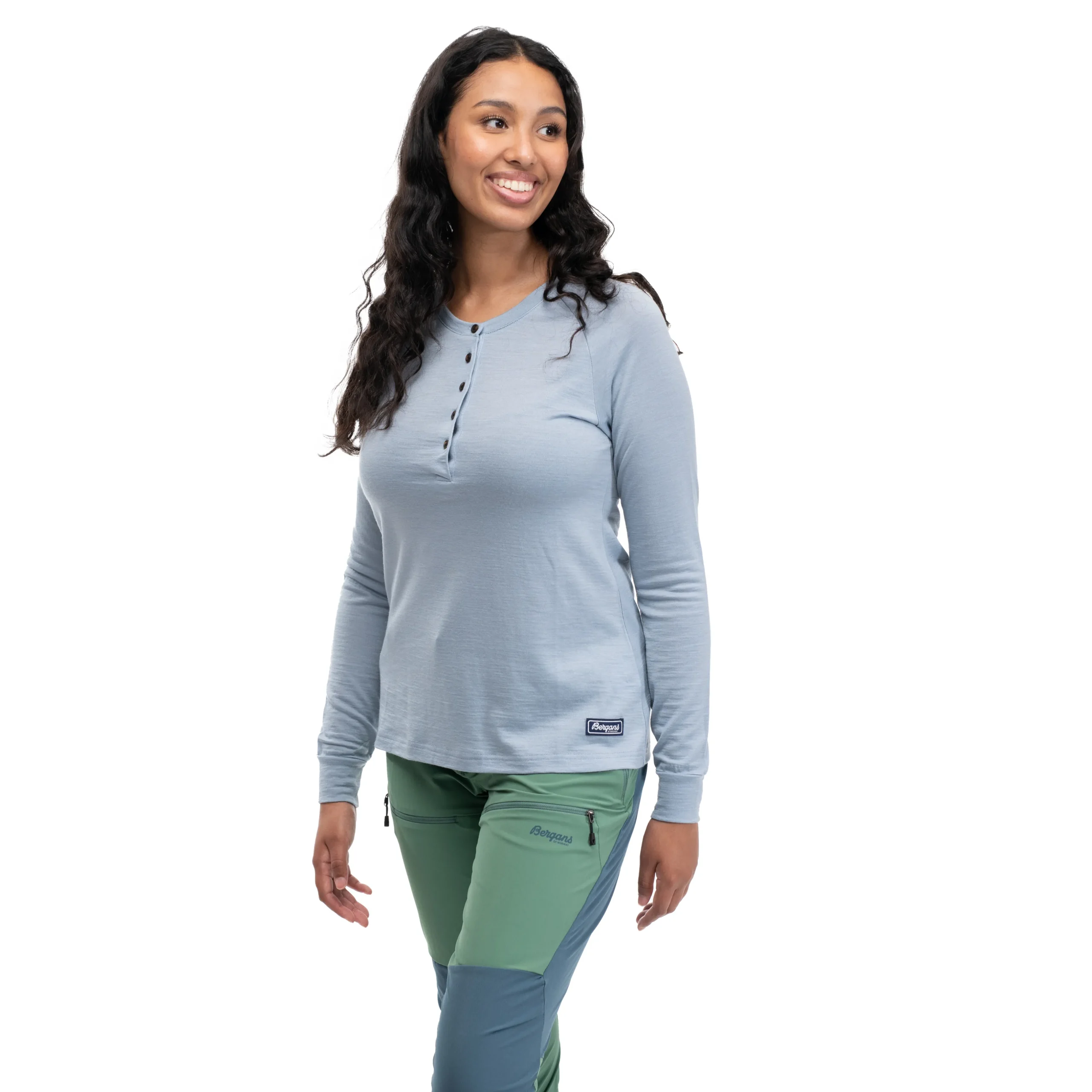 Sale Bergans Lysebu Wool W Henley - Husky Blue