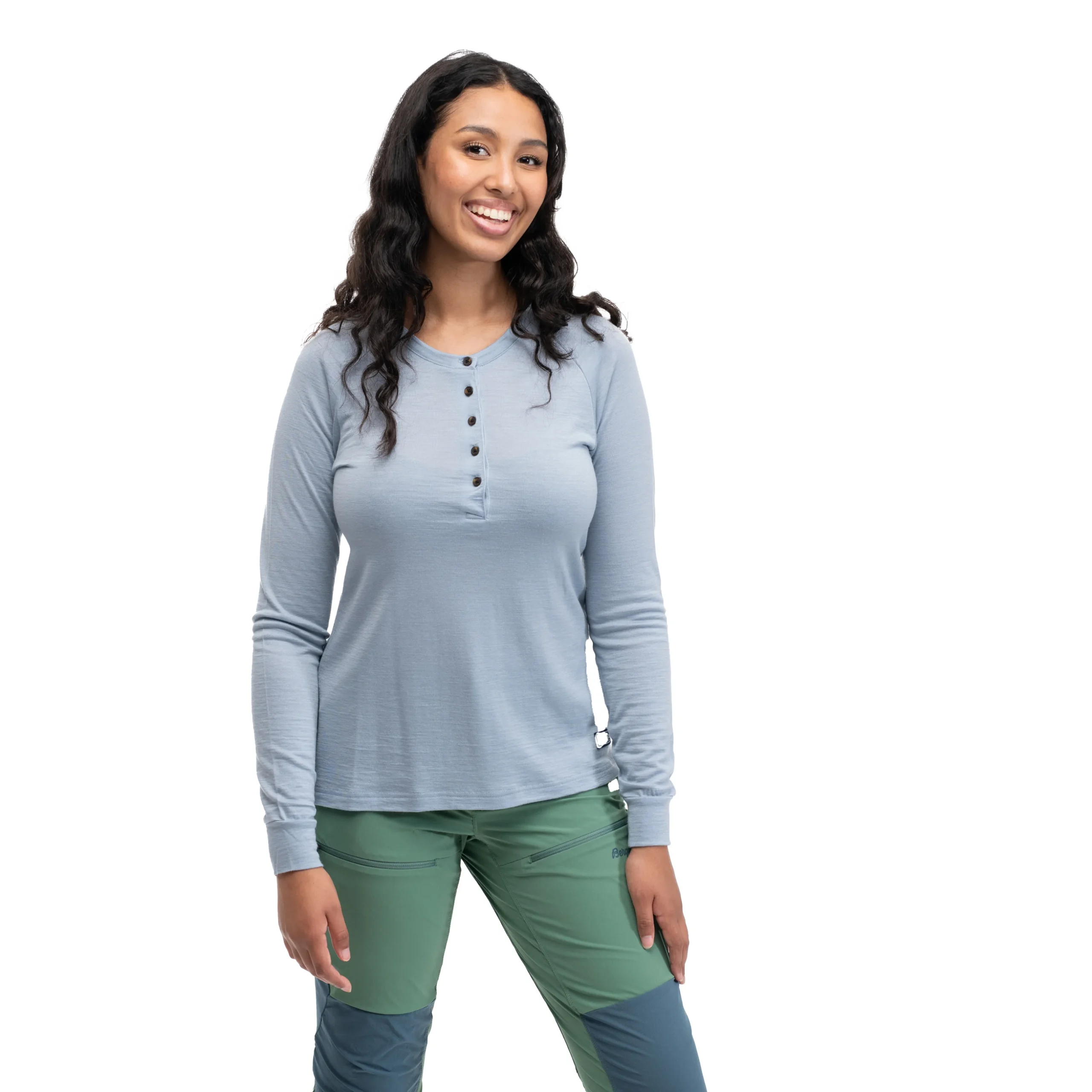 Sale Bergans Lysebu Wool W Henley - Husky Blue