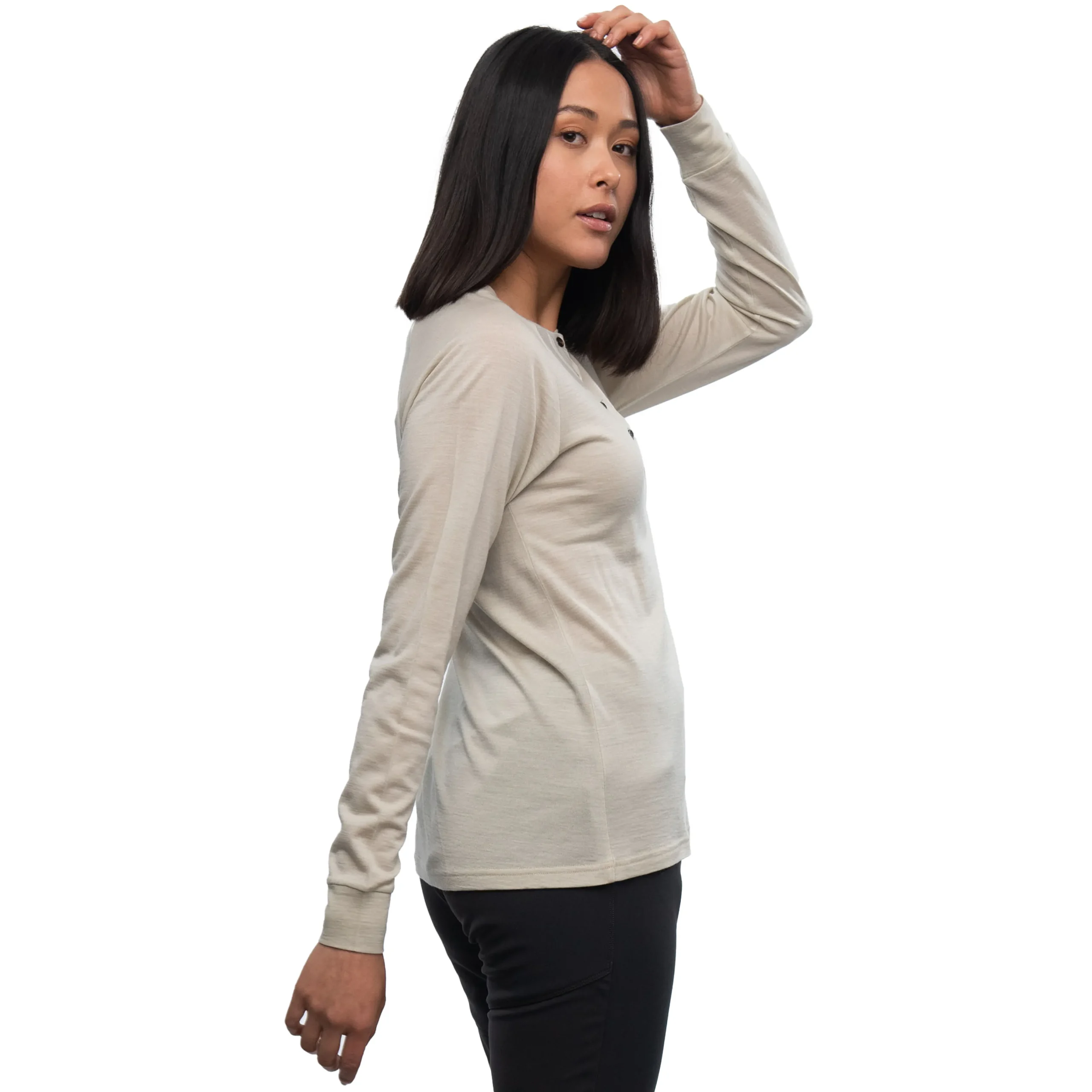 Store Bergans Lysebu Wool W Henley - Chalk Sand