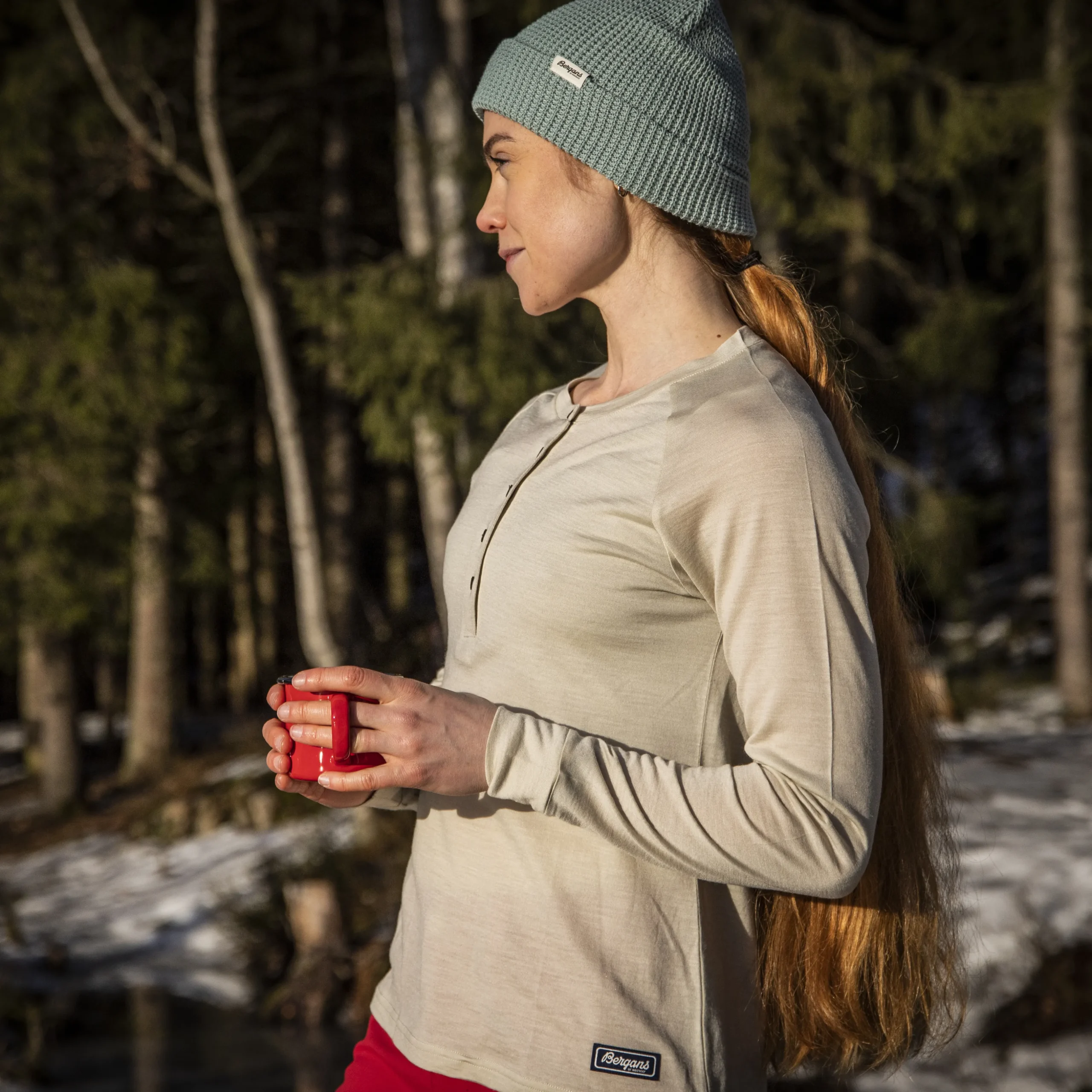 Store Bergans Lysebu Wool W Henley - Chalk Sand