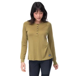 Shop Bergans Lysebu Wool W Henley - Olive Green