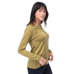 Shop Bergans Lysebu Wool W Henley - Olive Green