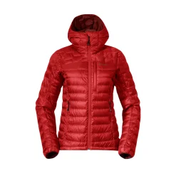 Fashion Bergans Magma Light Down Jacket W/Hood Women - Dark Brick