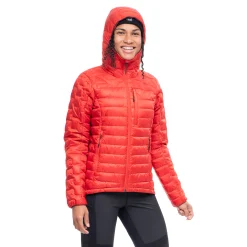 Fashion Bergans Magma Light Down Jacket W/Hood Women - Dark Brick