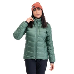 Flash Sale Bergans Magma Medium Down Jacket W/Hood Women - Dark Jade Green