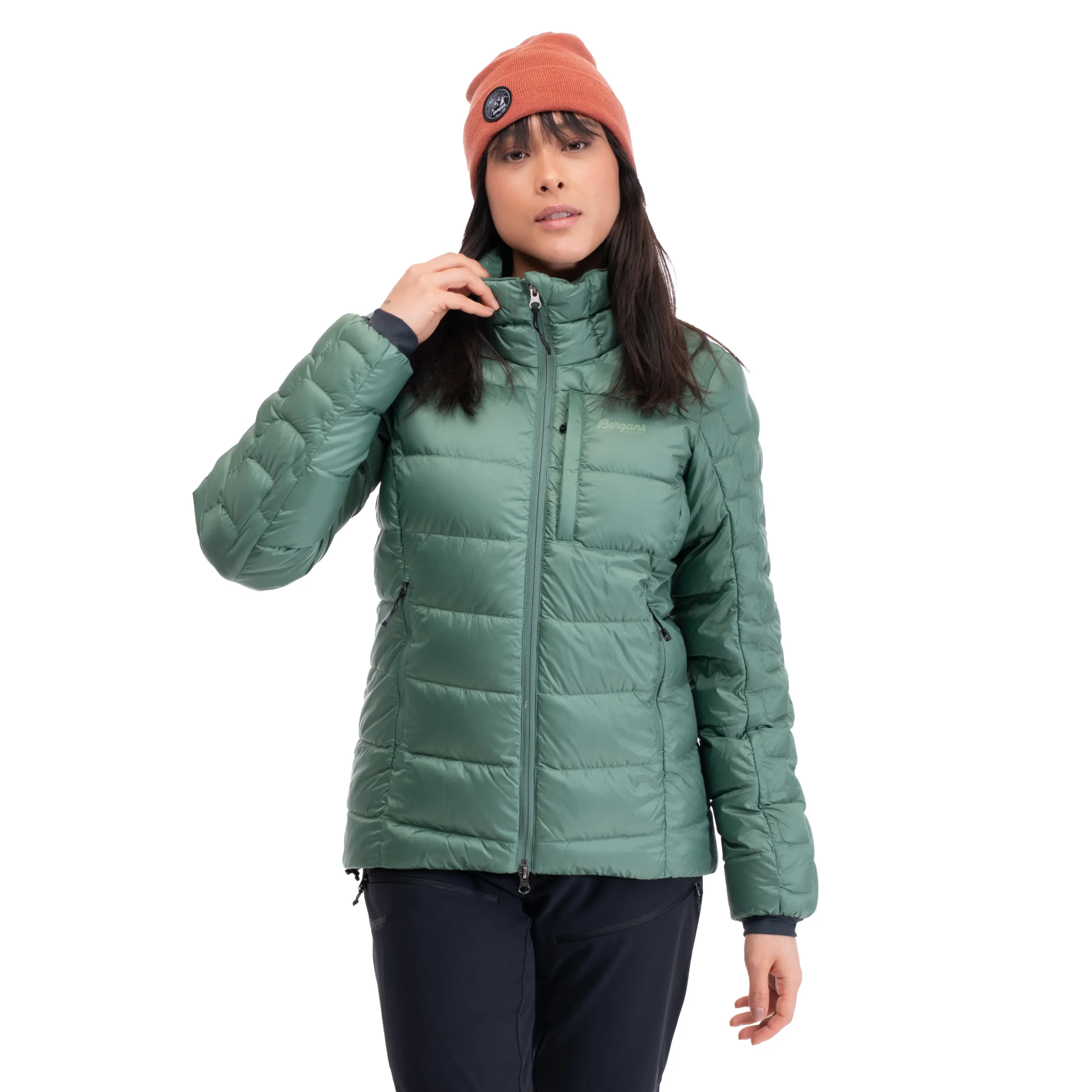Flash Sale Bergans Magma Medium Down Jacket W/Hood Women - Dark Jade Green