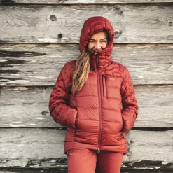Hot Bergans Magma Medium Down Jacket W/Hood Women - Chianti Red