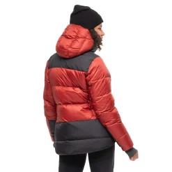 Shop Bergans Magma Warm Down Jacket W/Hood Women - Chianti Red / Black