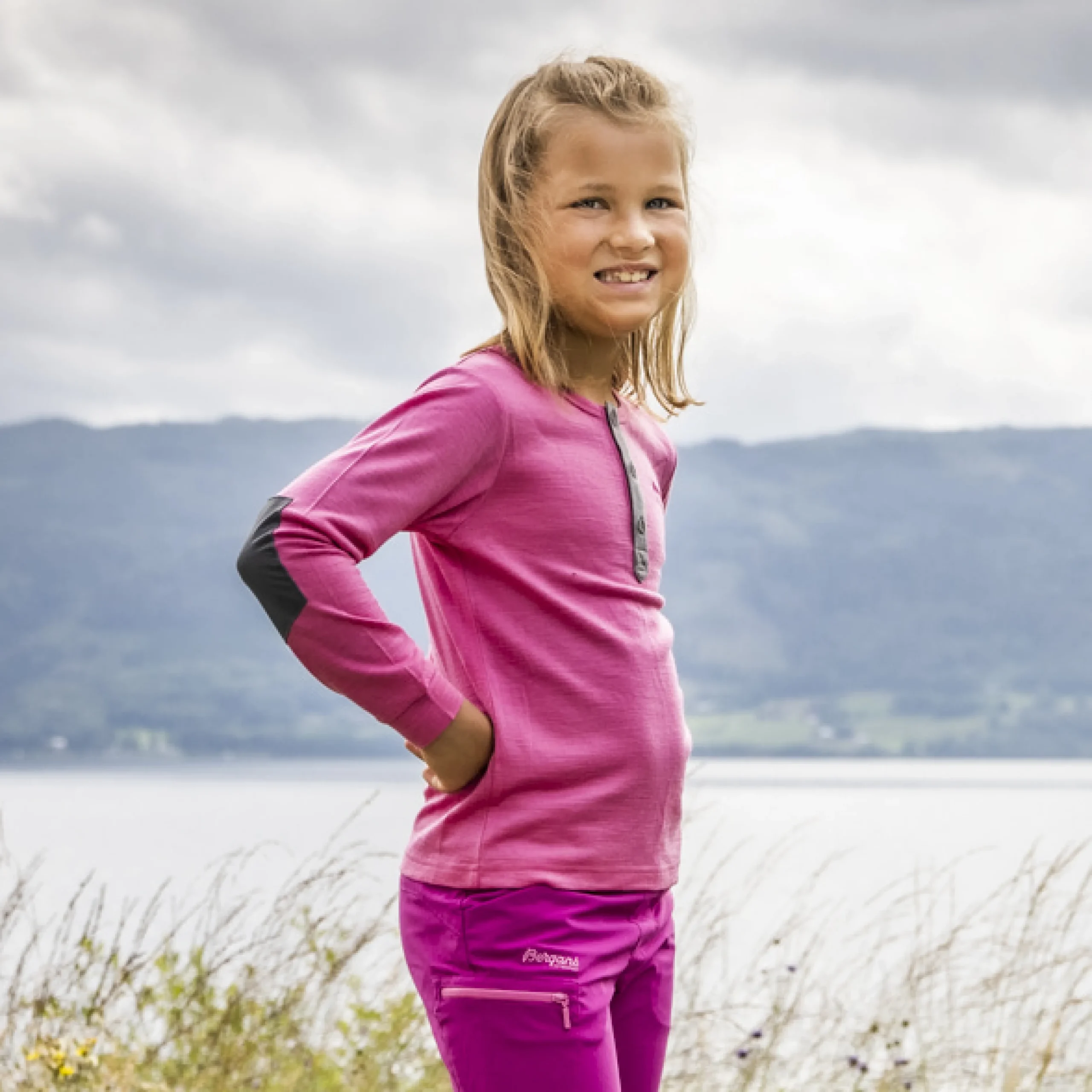 Discount Bergans Myske Wool Kids Shirt - Ibis Rose