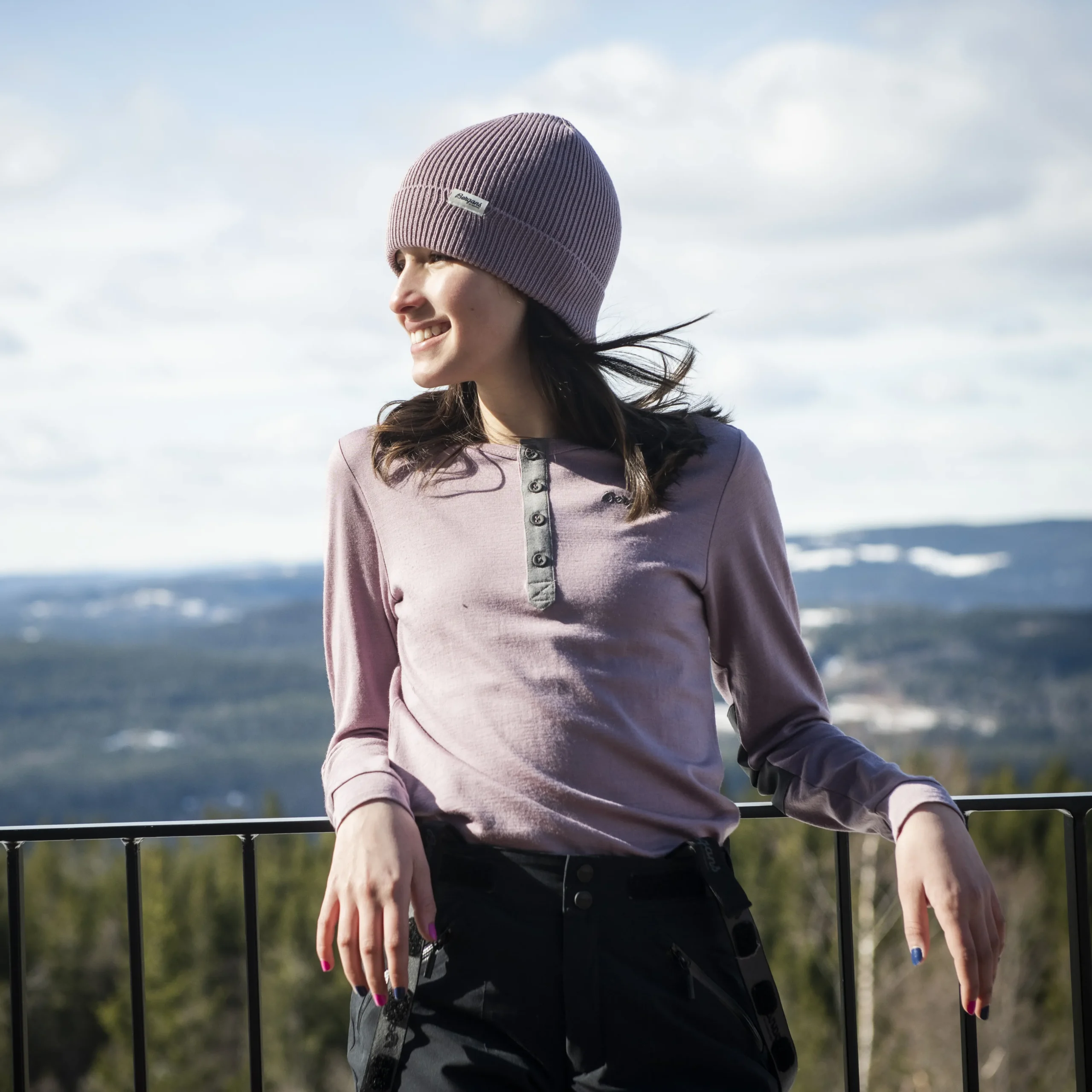 Best Bergans Myske Wool Youth Shirt - Lilac Chalk