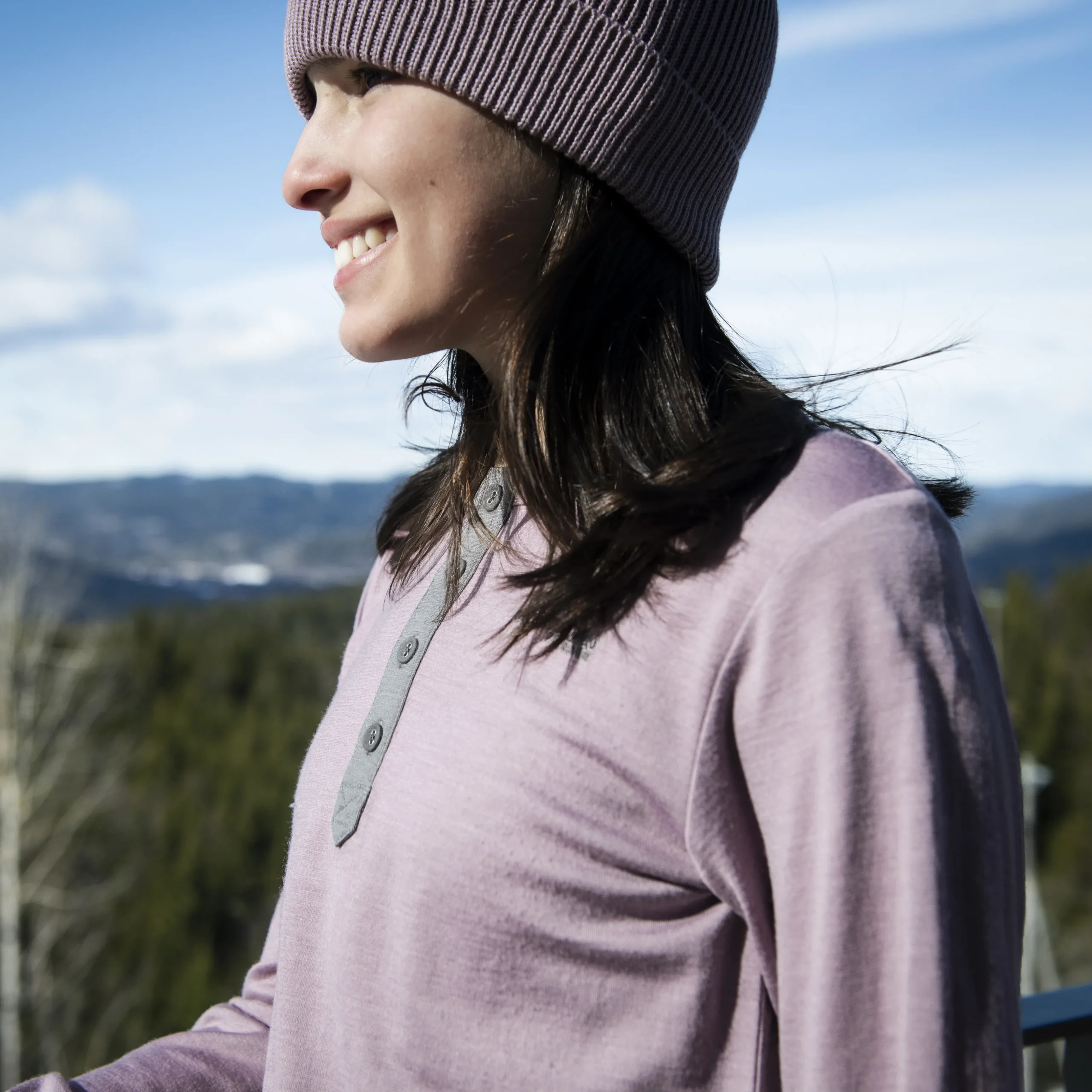 Best Bergans Myske Wool Youth Shirt - Lilac Chalk