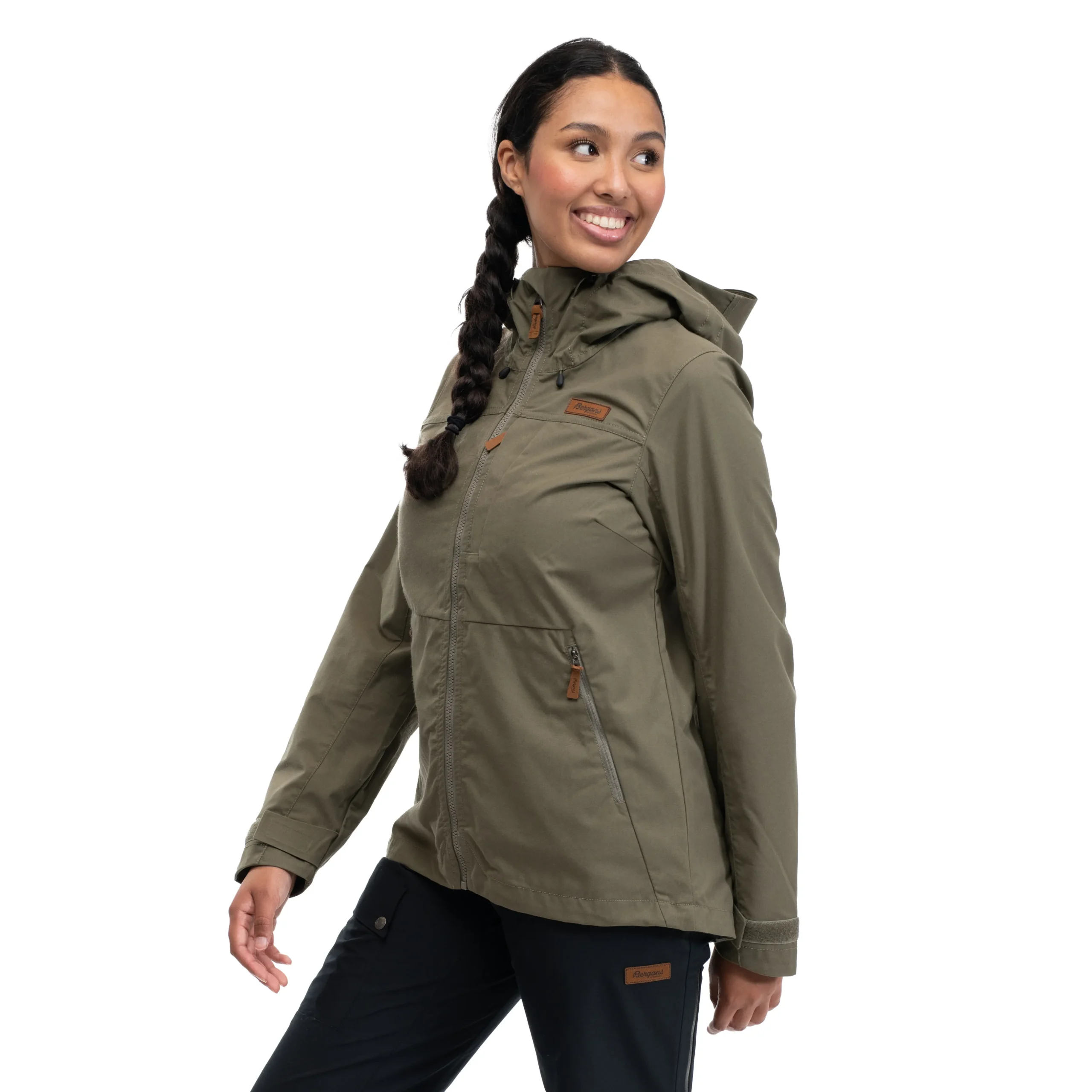 Sale Bergans Nordmarka Leaf Light Wind Jacket Women - Green Mud