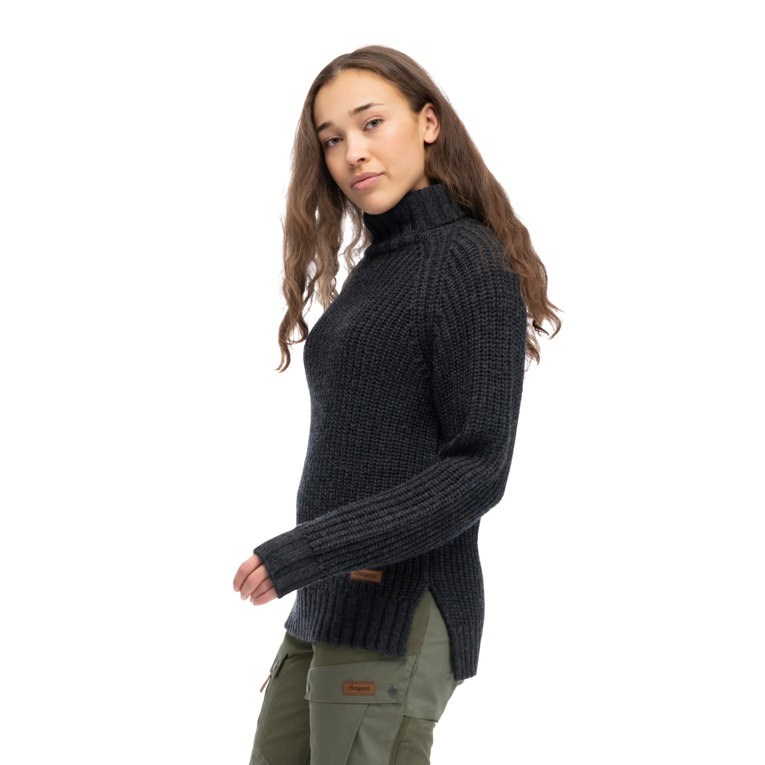 Store Bergans Nordmarka Merino High Neck Jumper Women - Dark Shadow Grey