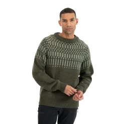 Shop Bergans Nordmarka Merino Jumper Men - Dark Green Mud / Light Green Mud