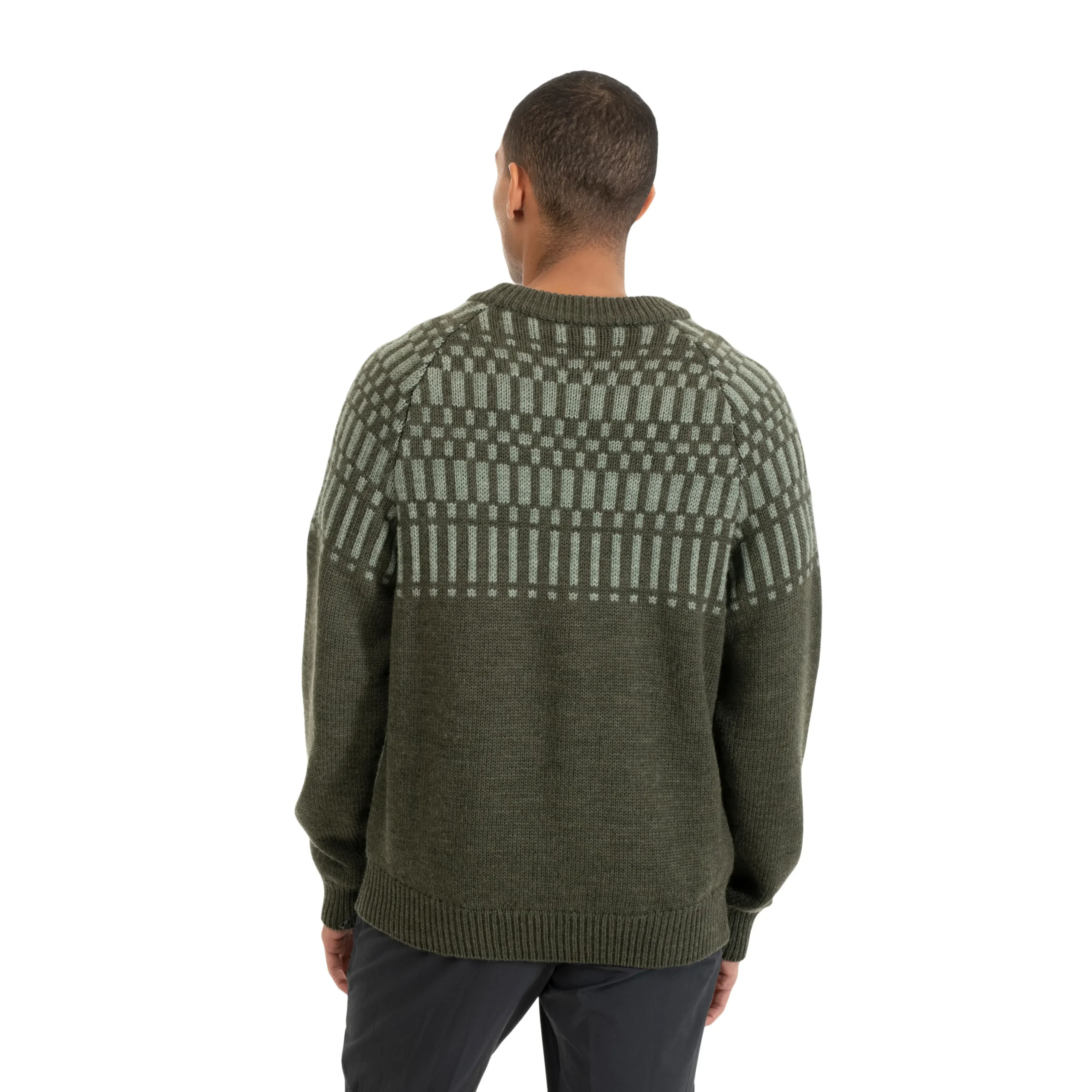 Shop Bergans Nordmarka Merino Jumper Men - Dark Green Mud / Light Green Mud