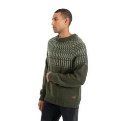 Shop Bergans Nordmarka Merino Jumper Men - Dark Green Mud / Light Green Mud