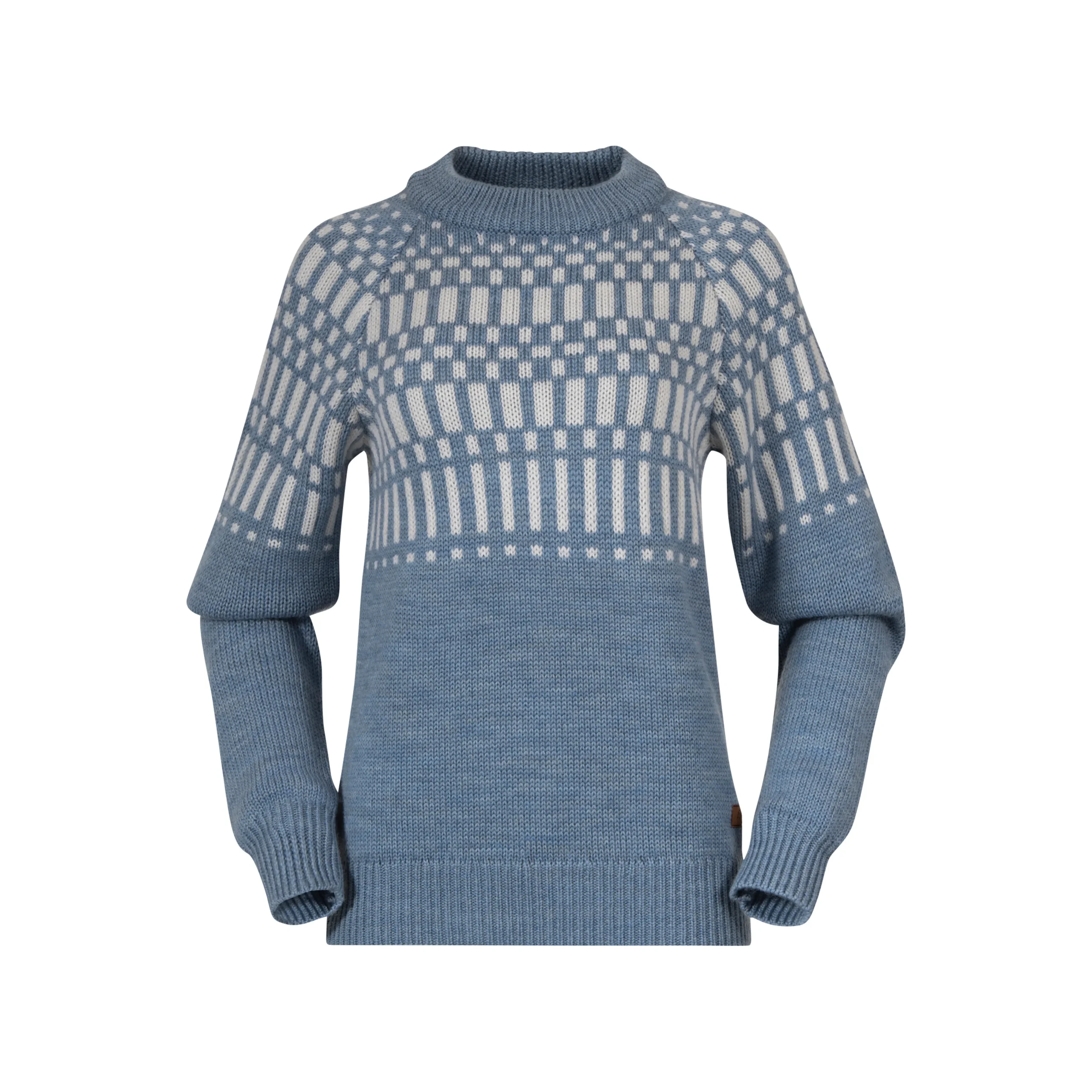 Sale Bergans Nordmarka Merino Jumper Women - Husky Blue / Vanilla White