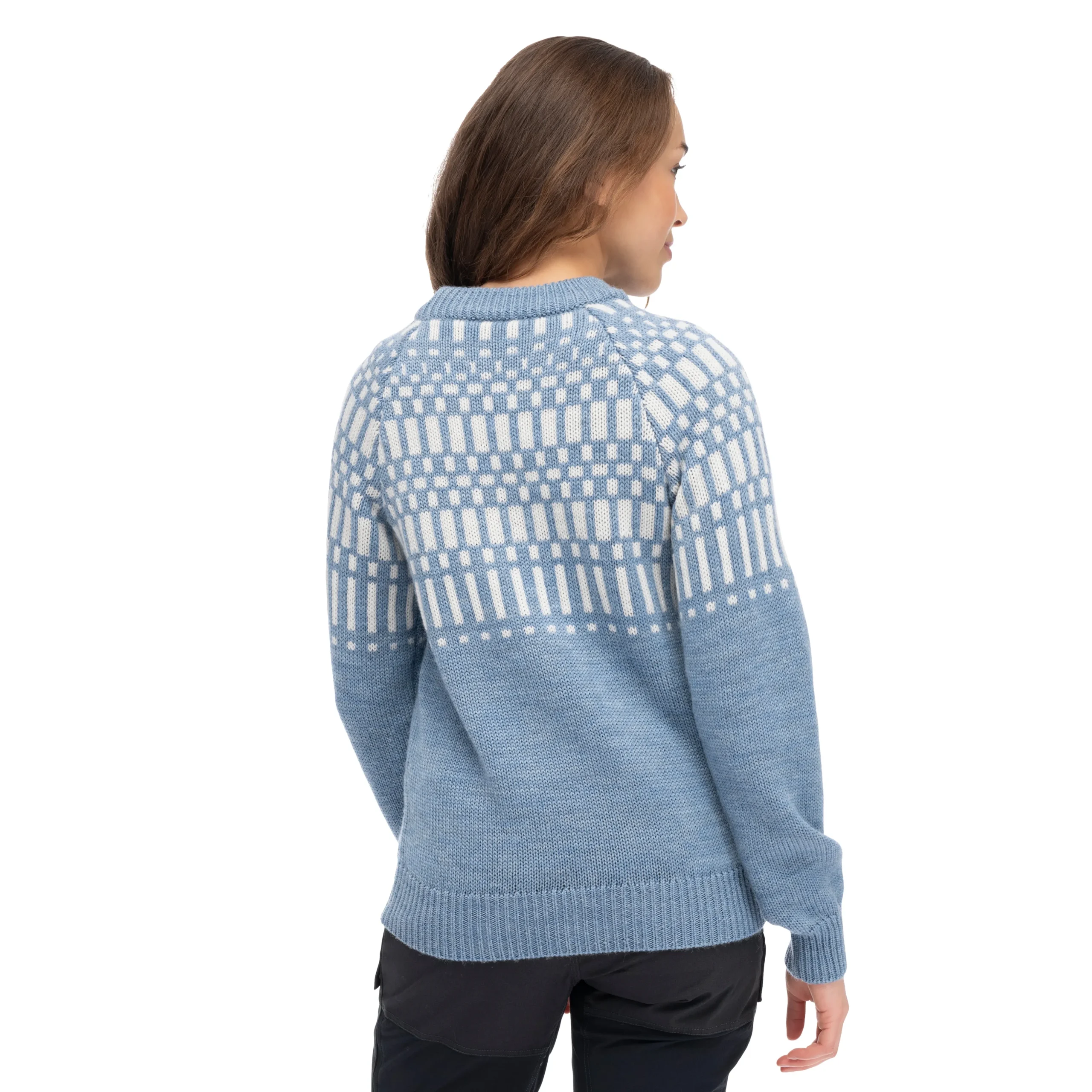 Sale Bergans Nordmarka Merino Jumper Women - Husky Blue / Vanilla White