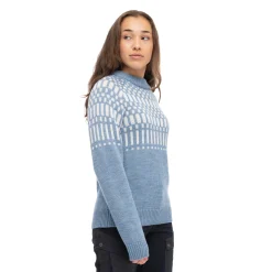 Sale Bergans Nordmarka Merino Jumper Women - Husky Blue / Vanilla White