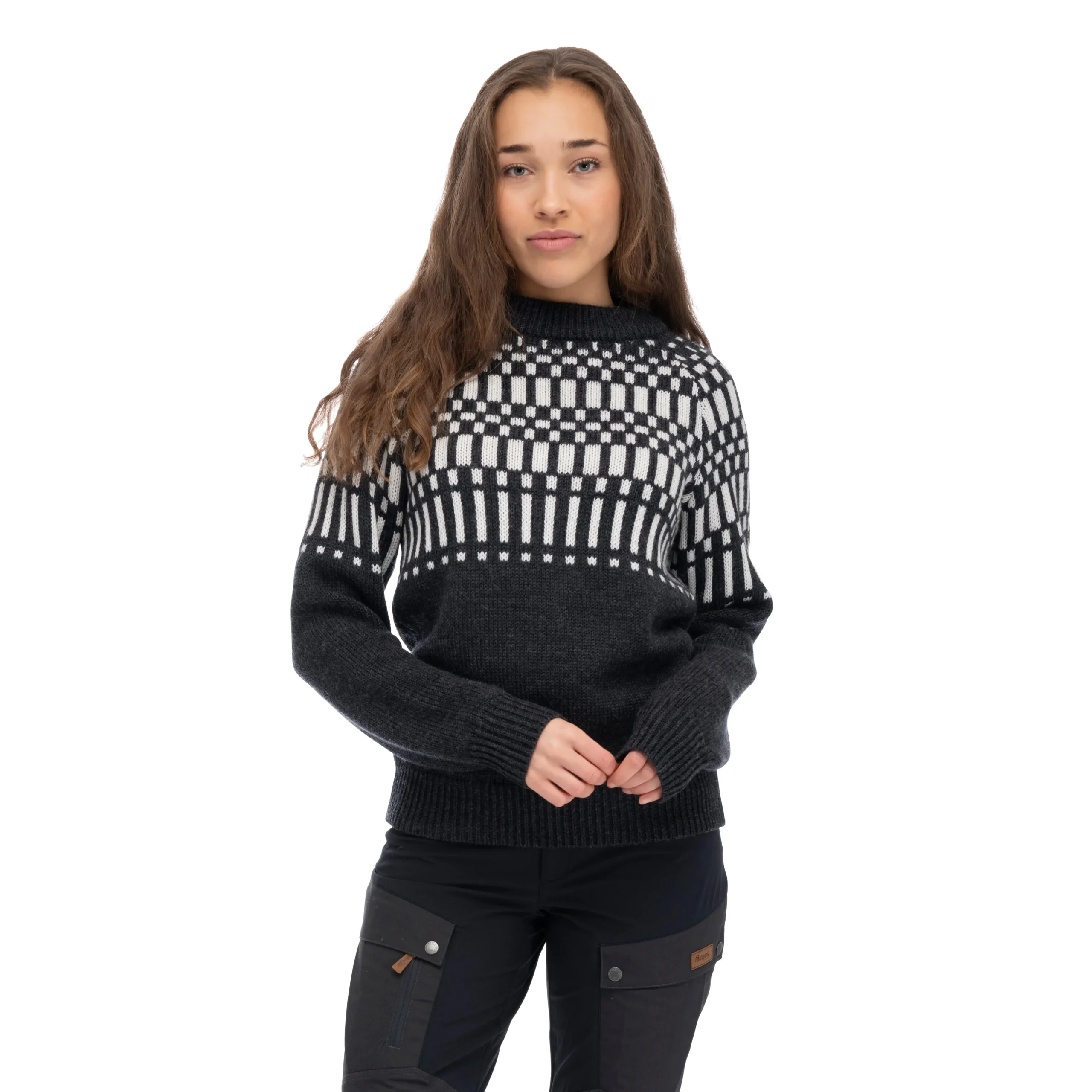 New Bergans Nordmarka Merino Jumper Women - Dark Shadow Grey / Aluminium