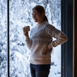 Hot Bergans Nordmarka Merino Jumper Women - Vanilla White / Husky Blue